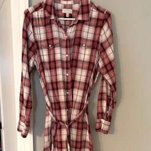Lucky flannel tie dress